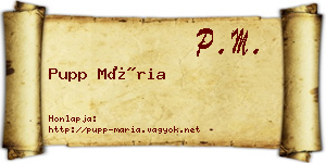 Pupp Mária névjegykártya